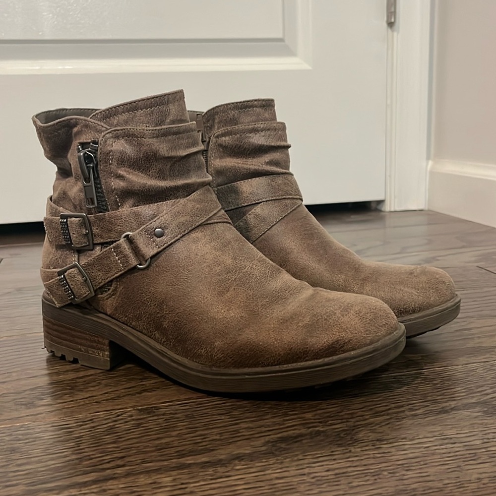 Brown low heeled boots